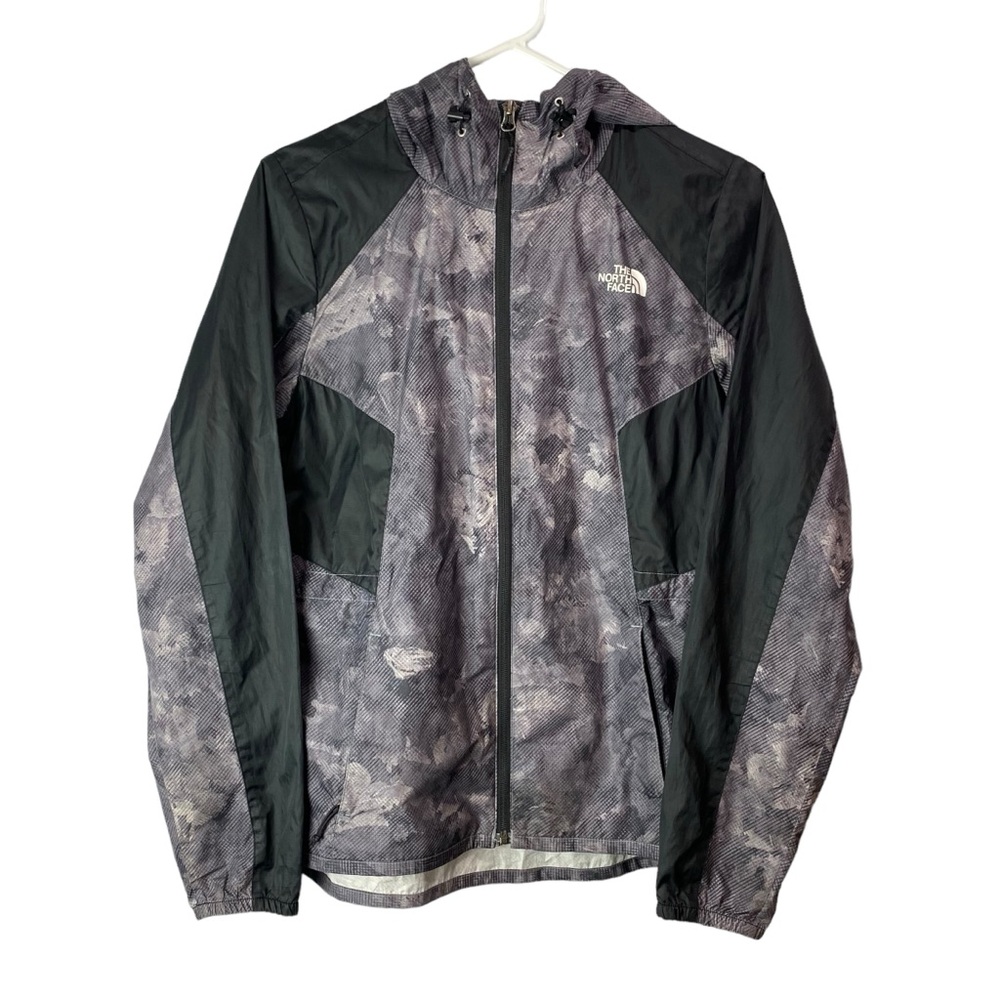 The North Face windbreaker jacket lightweight coat gray print black womens small